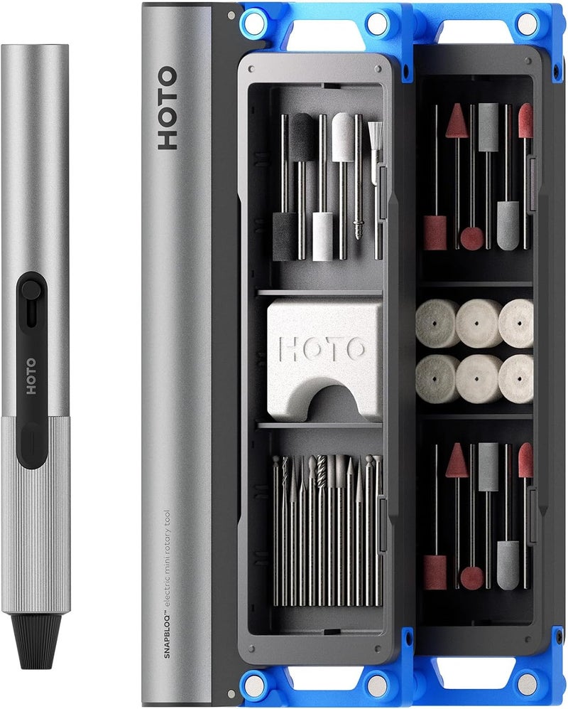 HOTO SNAPBLOQ™ R-A04 Mini Cordless Rotary Tool Kit, Powerful Engraving Pen, 22000 RPM Variable Speed, 38 Accessories, Ideal for 3D Printer Sanding, Polishing, Drilling, Carving, DIY Crafts - Image 1